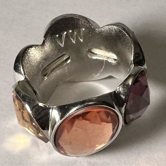 Absolutely Stunning RARE Vera Wang Silver toned Ring With Gemstones Signed Desc* - Picture 6 of 12